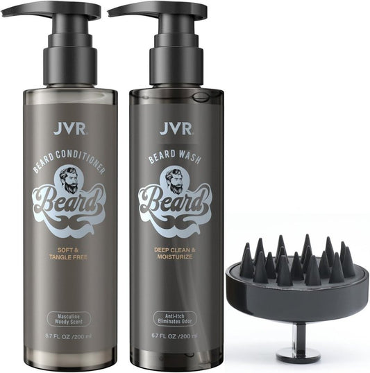 Beard Wash & Conditioner for Men | Organic Coconut & Aloe Formula - 6.7oz, Reduces Frizz & Softens Coarse Beards