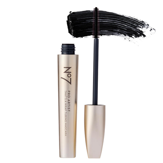No7 Pro Artist That's a Wrap Tubing Mascara - Buildable & Lengthening Mascara for a High-Impact Finish - Volumizing Tube Mascara to Keep Lashes in Place All Day - Black (0.28 fl oz)