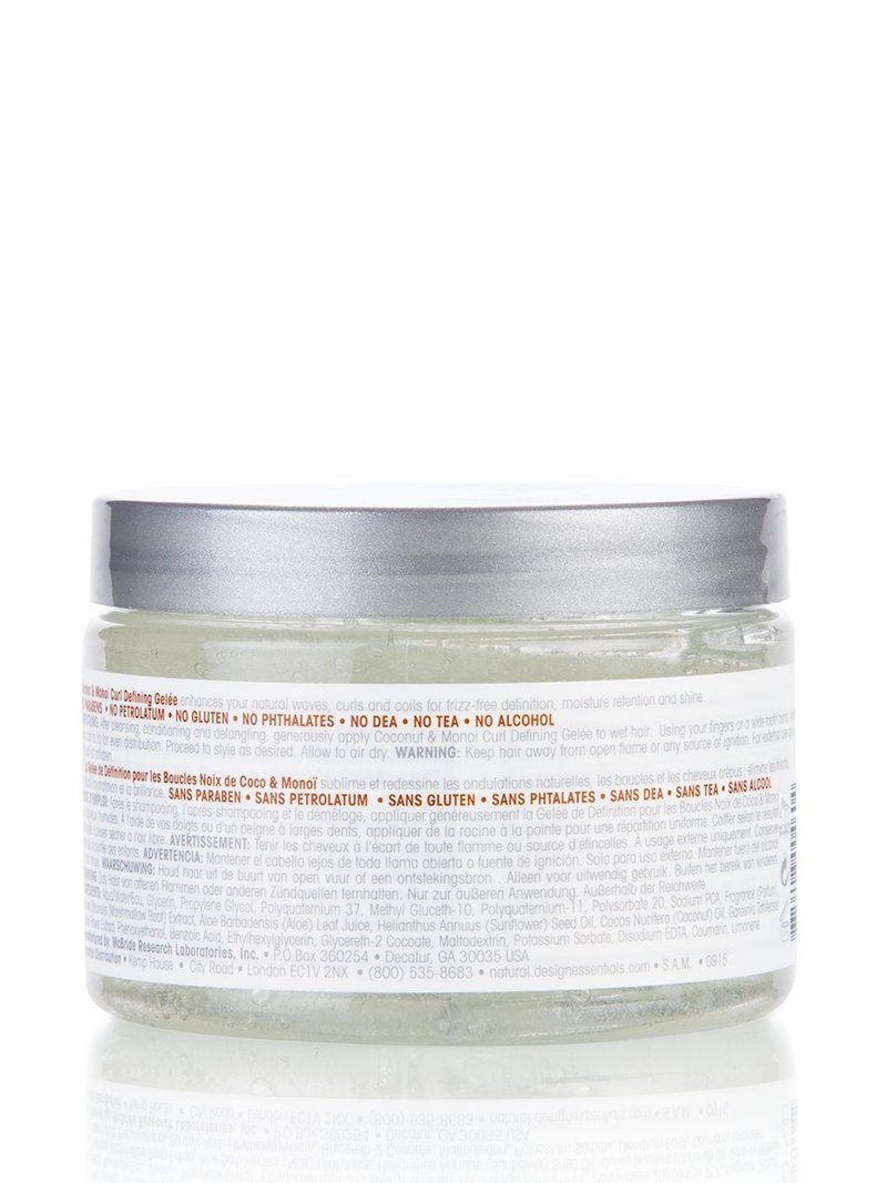 Natural Coconut & Monoi Curl Defining Gelée - Lightweight Frizz Control for Curly & Coily Hair | 12 oz
