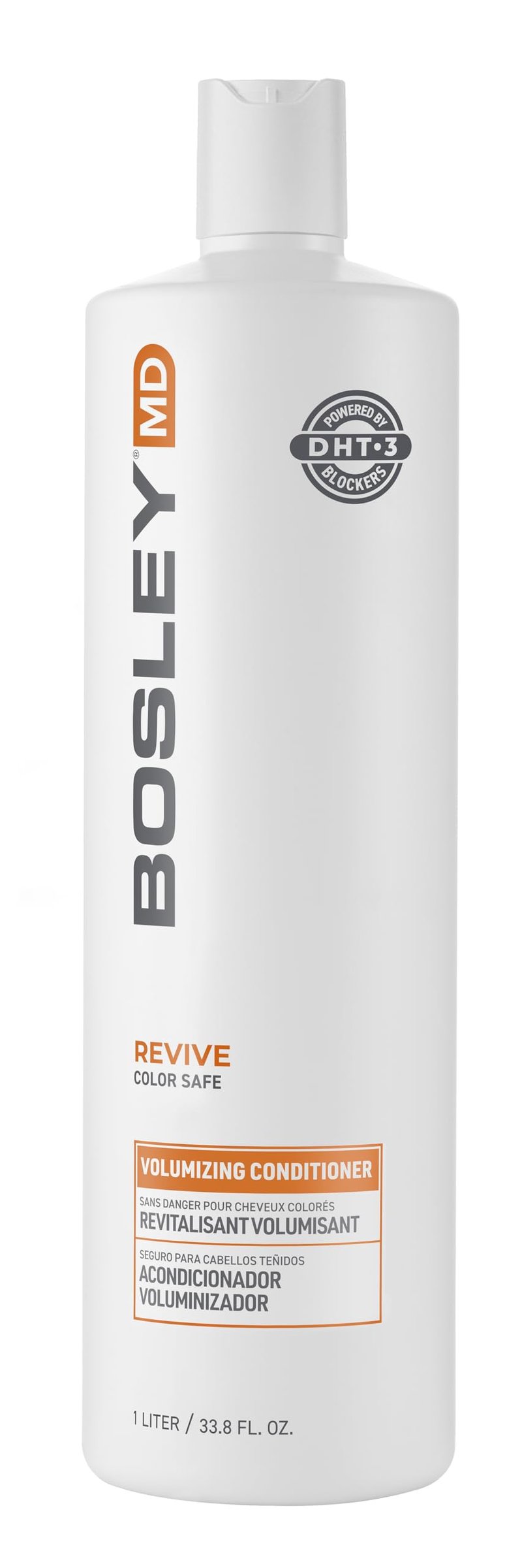 BosRevive Volumizing Conditioner for Thinning, Color/Chemically-Treated Hair – DHT Blocker, Sulfate-Free, Vegan, Biotin, Saw Palmetto & Rosemary – Thicker, Fuller Hair – 33.8 Fl Oz.