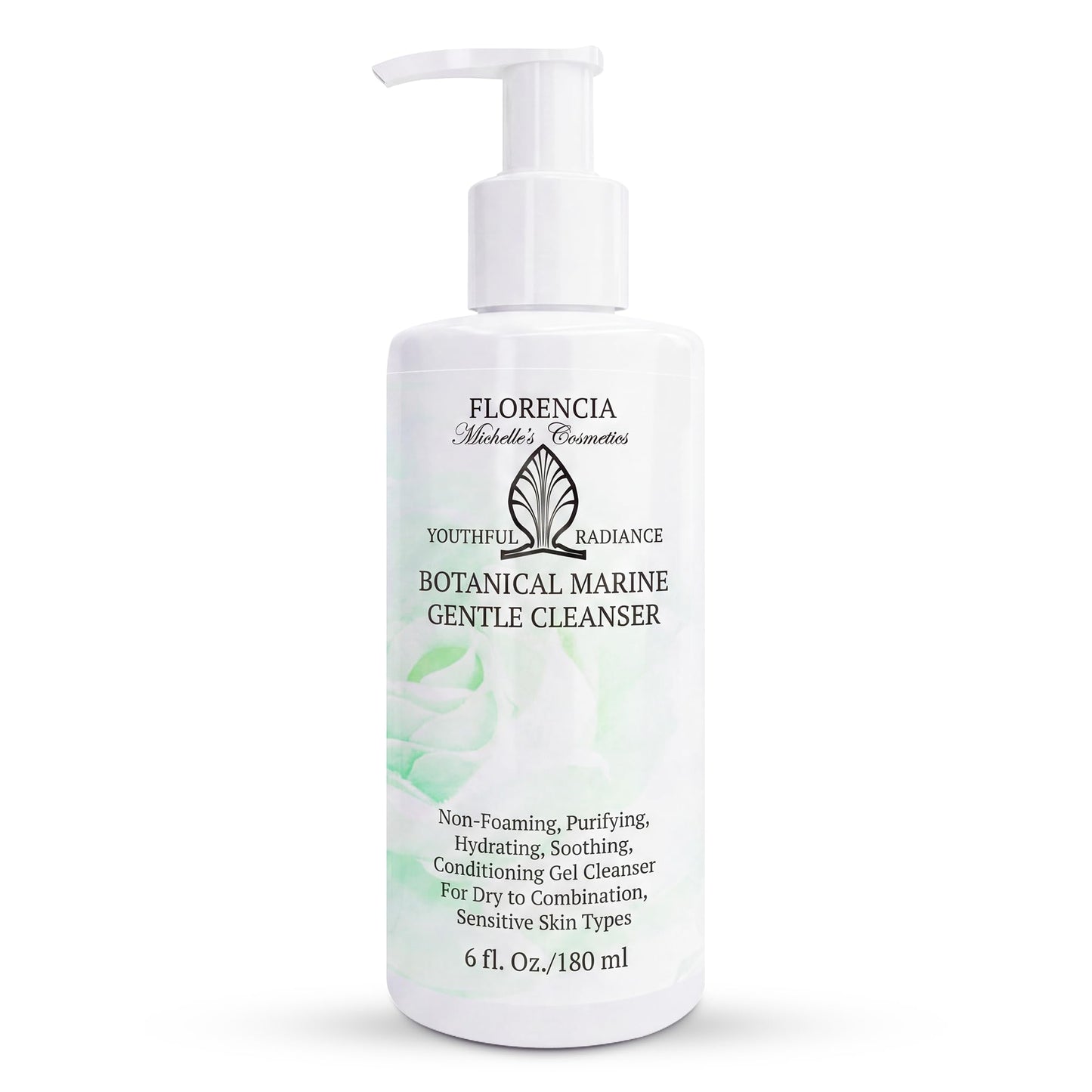 Florencia Botanical Marine Gentle Cleanser – Non Foaming Hydrating Purifying Face Wash with Marine Algae Seaweeds and Organic Botanicals for Dry Normal and Sensitive Skin – 6 Fl Oz