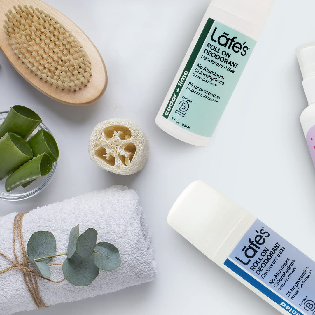 Lafe's Natural Deodorant | 3oz Roll-On Aluminum Free Natural Deodorant for Men & Women | Paraben Free & Baking Soda Free with 24-Hour Protection | Unscented | 4 Pack