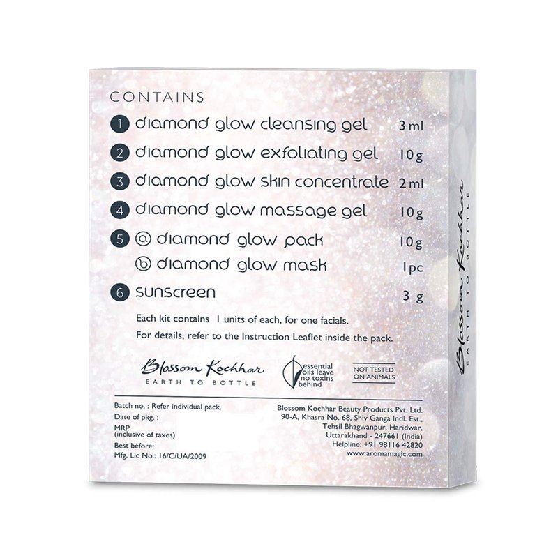 Diamond Glow Facial Kit - 6-Step Rejuvenating Skincare Set | Restores Softness & Radiance for All Skin Types
