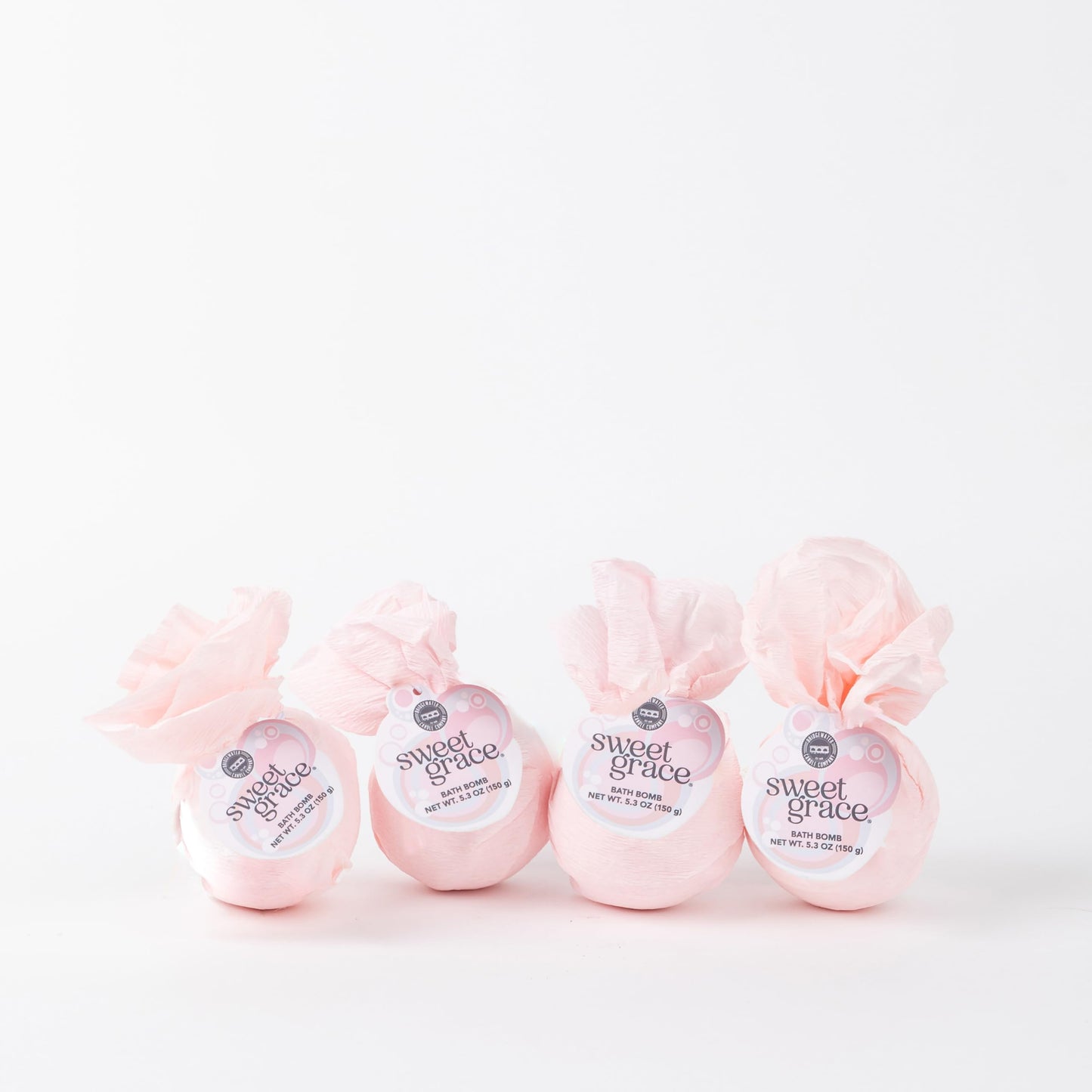 Bridgewater Candle |Luxury| Foaming Fizzing Pink Scented| Bath Bomb 4 Pack|Sweet Grace