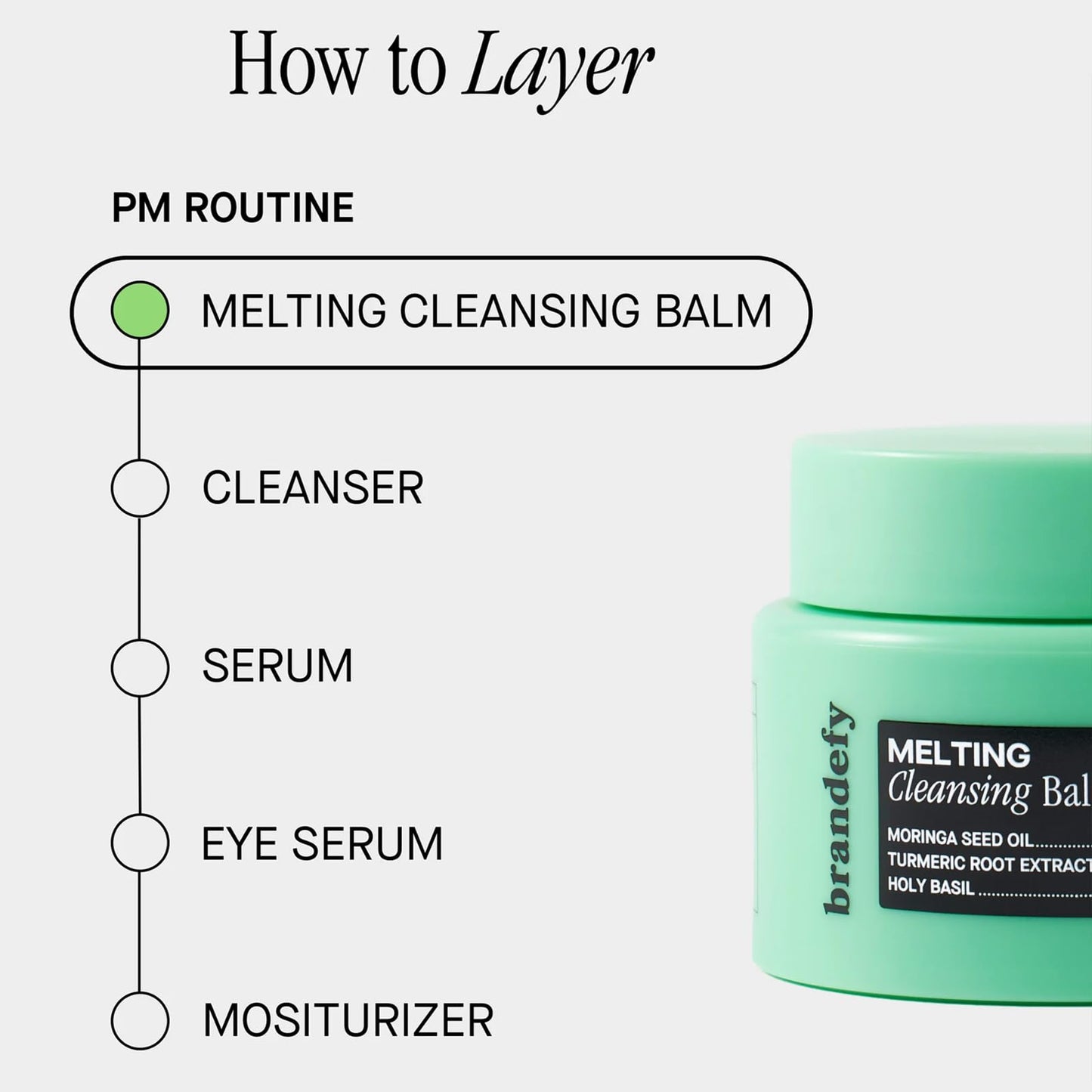 Brandefy Melting Cleansing Balm - Moringa Seed Oil, Vitamin E, Turmeric Extract - Nourishing Makeup Remover, Balm to Silky Oil, Made in the Korea (3.4 Oz)
