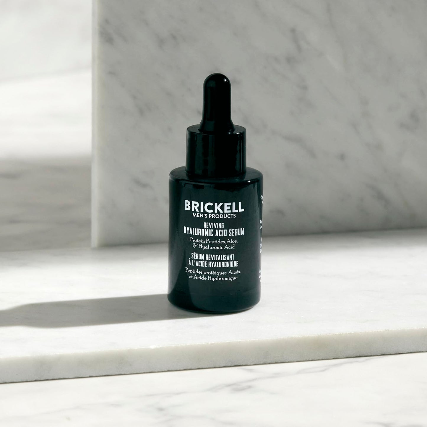Brickell Men's Anti Aging Hyaluronic Acid Serum for Face, Reviving Day Serum for Men, Facial Serum With Hyaluronic Acid, Aloe, and Peptides, 1 Ounce