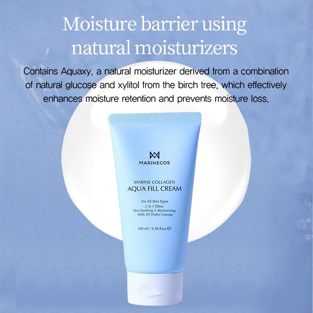 Marine Collagen Aqua Peel Cream - Deep Moisture Exfoliating Cream with Chamomile & Herbal Complex | 100ml for Radiant Smooth Skin