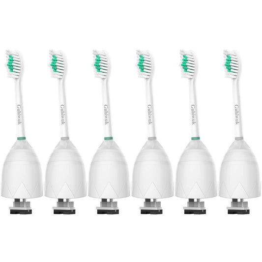 Guhiwuk Replacement Toothbrush Heads Compatible with Philips Sonicare E-Series, Essence, Advance, CleanCare, Elite and Xtreme Screw-on Electric Phillips Brush Handles, 6 Pack