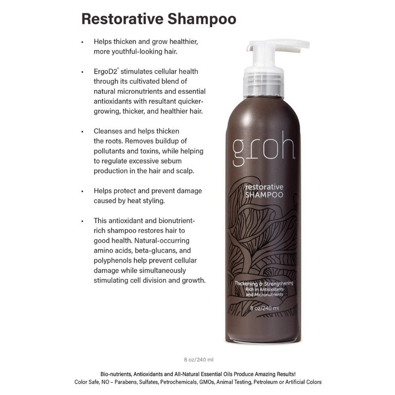 Groh Restorative Shampoo for Damaged Hair - Nourishing 8oz Formula