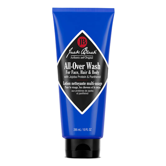 Jack Black All Over Wash Face, Body & Hair Cleanser, 10 Fl Oz – Citrus, Mint & Oakmoss – Mens Face Wash, Body Wash, Shampoo, Skin Care, Hair Care, Multi-Purpose Body Wash Men, Sulfate–Free