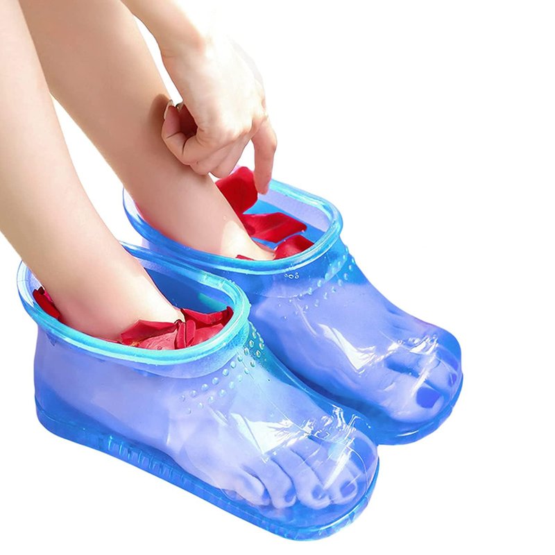 WMHYLYH Movable Foot Soaker, Portable Feet Soaking Tub Massage Foot Bath Shoes, Bath Massager Basin Pedicure Feet Spa Shoes for Thermal Massage to Promote Blood Circulation (Medium, Blue)