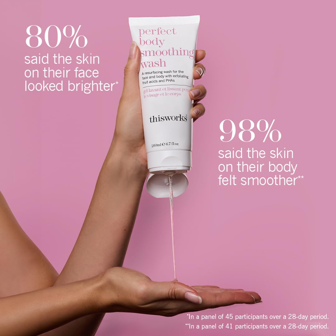 ThisWorks Perfect Smoothing Face & Body Wash - Exfoliating Cleanser | 6.7 Ounce (200ml)
