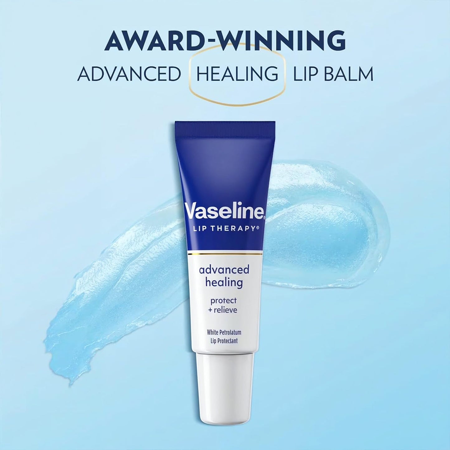 Vaseline Lip Therapy Advanced Healing Lip Balm - 12-Pack | Moisturizing White Petroleum, 0.25 Oz Each
