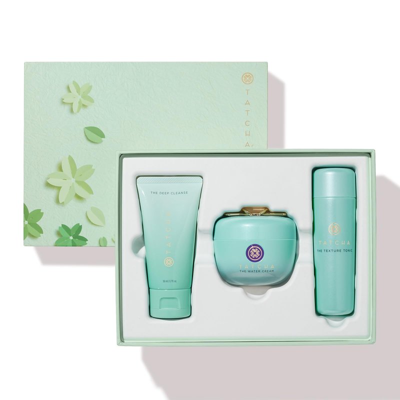 Tatcha Clarifying Care Set for Pure Pores | Mini Deep Cleanse, Mini Texture Tonic, and Full Size Water Cream ($125 Value)