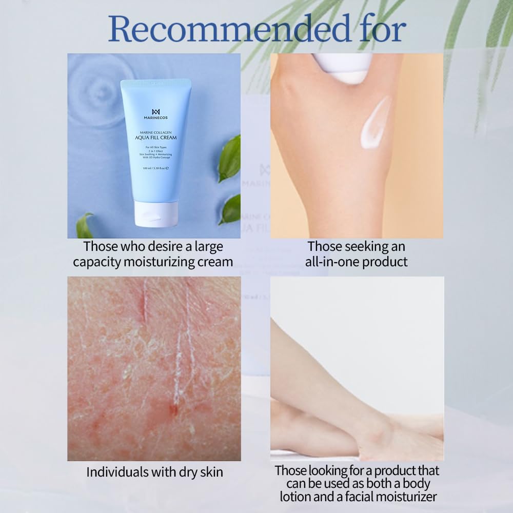 Marine Collagen Aqua Peel Cream - Deep Moisture Exfoliating Cream with Chamomile & Herbal Complex | 100ml for Radiant Smooth Skin
