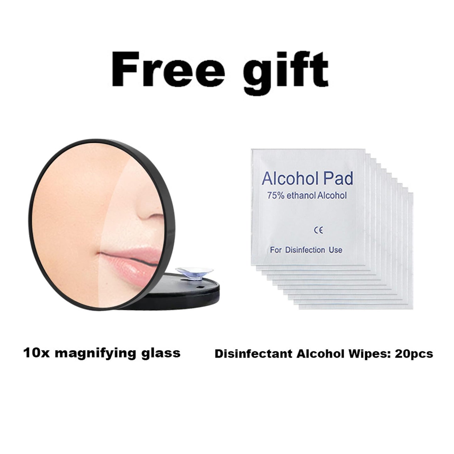 Meidaier 11Pcs Blackhead Remover Kit, Stainless Steel Acne Comedone Extractor with 10X Magnifying Glass & 20 75% Alcohol Pads, Pimple Whitehead Blemish Removal, Anti-Slip Handle & Storage Box