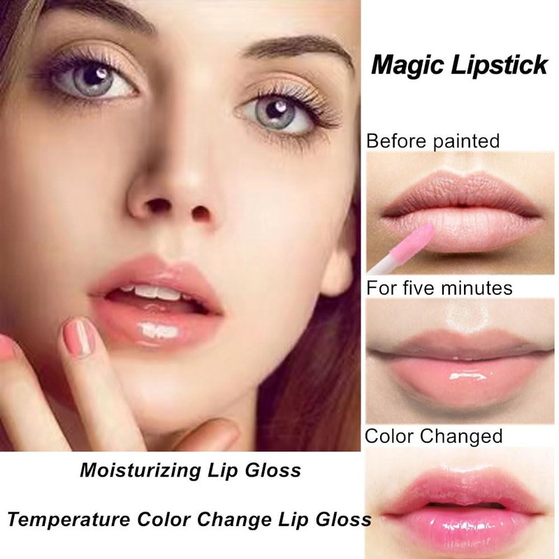 Mysense 6Pcs Lip Gloss Set for Teens, Flavored Color Changing Lip Gloss Pack, Moisturizing Glossy Lipgloss Set for Girls Kids Women