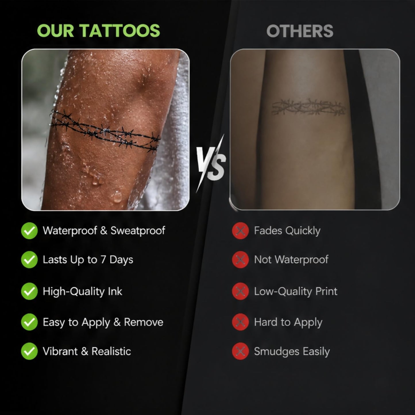 White Trash Temporary Tattoos for Adults – Funny Fake Tattoos for Halloween & Costume Parties – Hillbilly, Trashy Party Attire – Easy to Apply, Waterproof & Long-Lasting (9 Sheets)