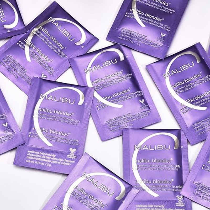 Malibu C Blondes Wellness Remedy - Removes Discoloration from Bleached, Highlighted or Natural Blonde Hair + Restores Vibrance and Shine with Vitamin C Complex (12 Packets)