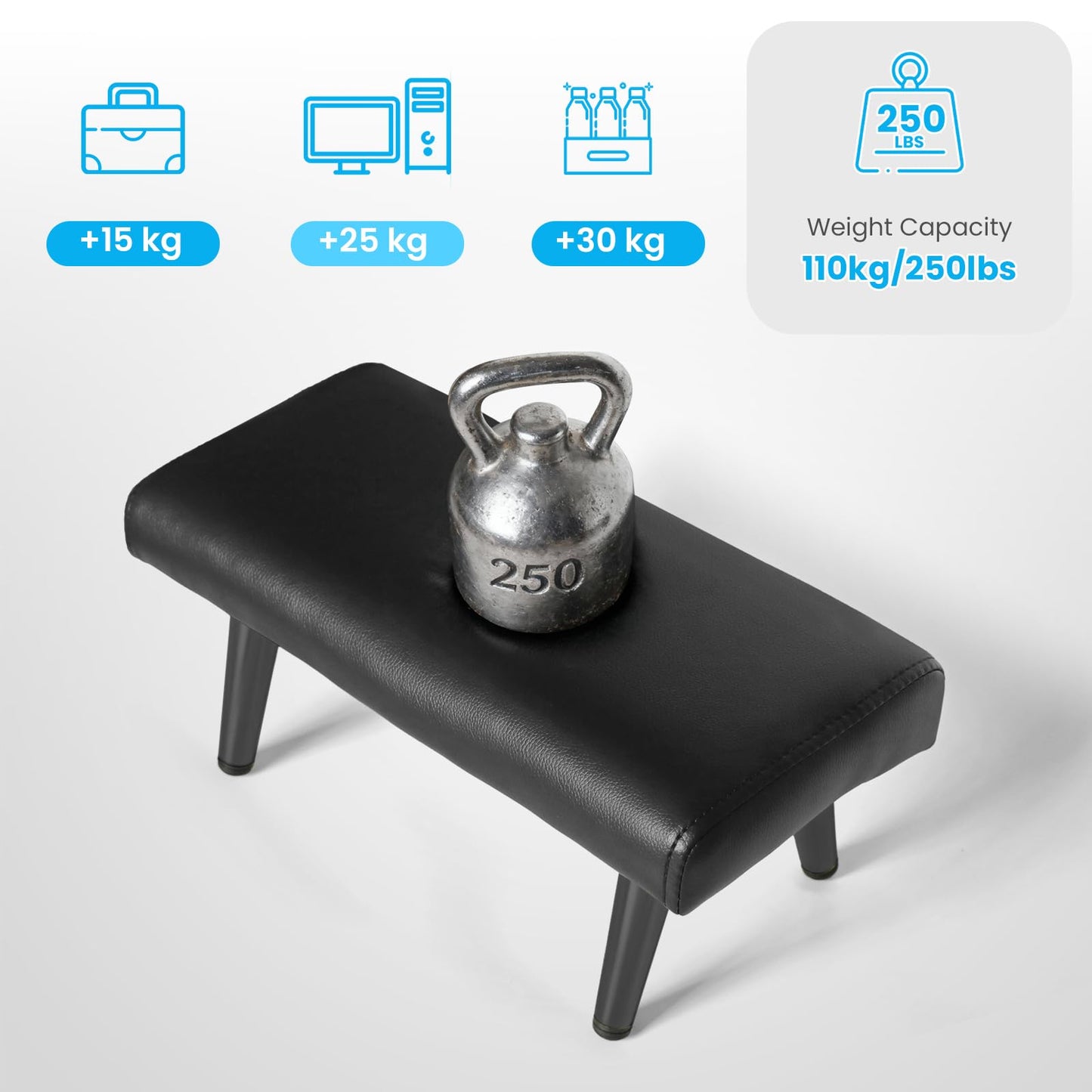 TONESLY Waterproof Stool Foot Rest & Ottoman,1-Pack,Ergonomic Non-Slip Foot Ring,Universal Replacement for Salon Barber Spa Chairs