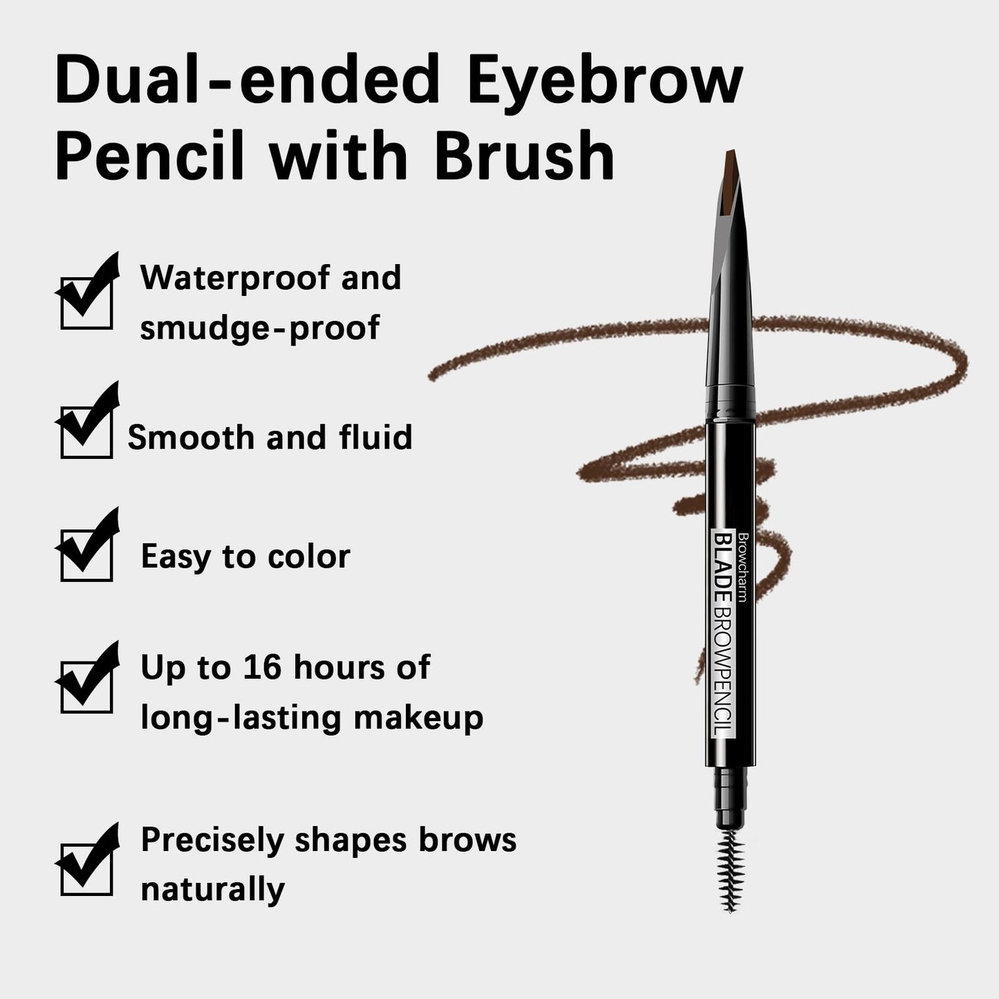 MAVENI Browcharm Microblading Eyebrow Pencil for Women,0.1mm Ultra-Fine Mechanical Pencil,Makeup Brow Definer Waterproof,Draws Tiny Brow Hairs and Fills in Sparse Areas and Gaps (05 Deep Brown)