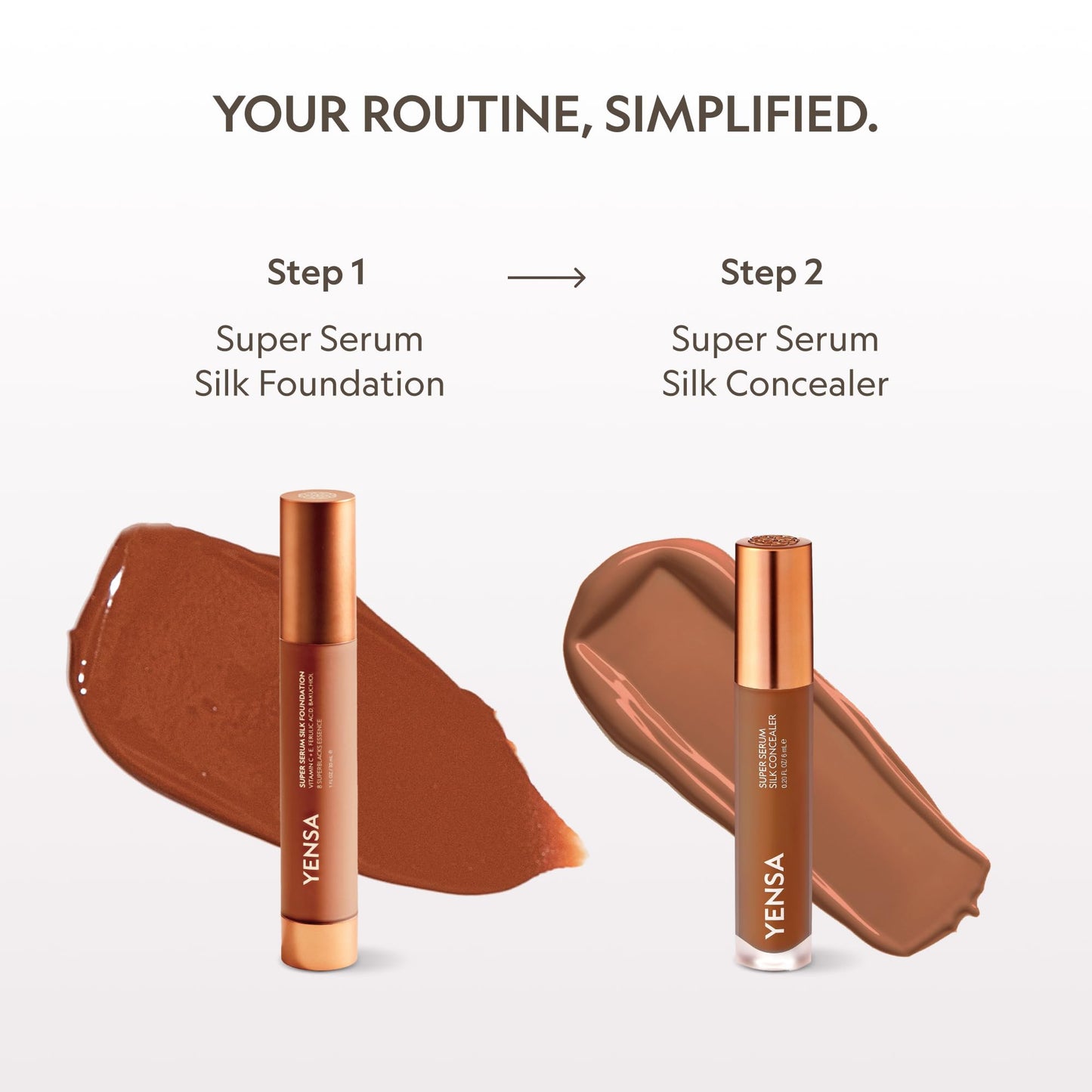YENSA Super Serum Silk Concealer - Full Coverage Undereye Concealer & Peptides Serum for Face - Enriched with Vitamins C & E, Bakuchiol & Superfoods to Boost Radiance - Medium 1 (0.2 Fl oz)