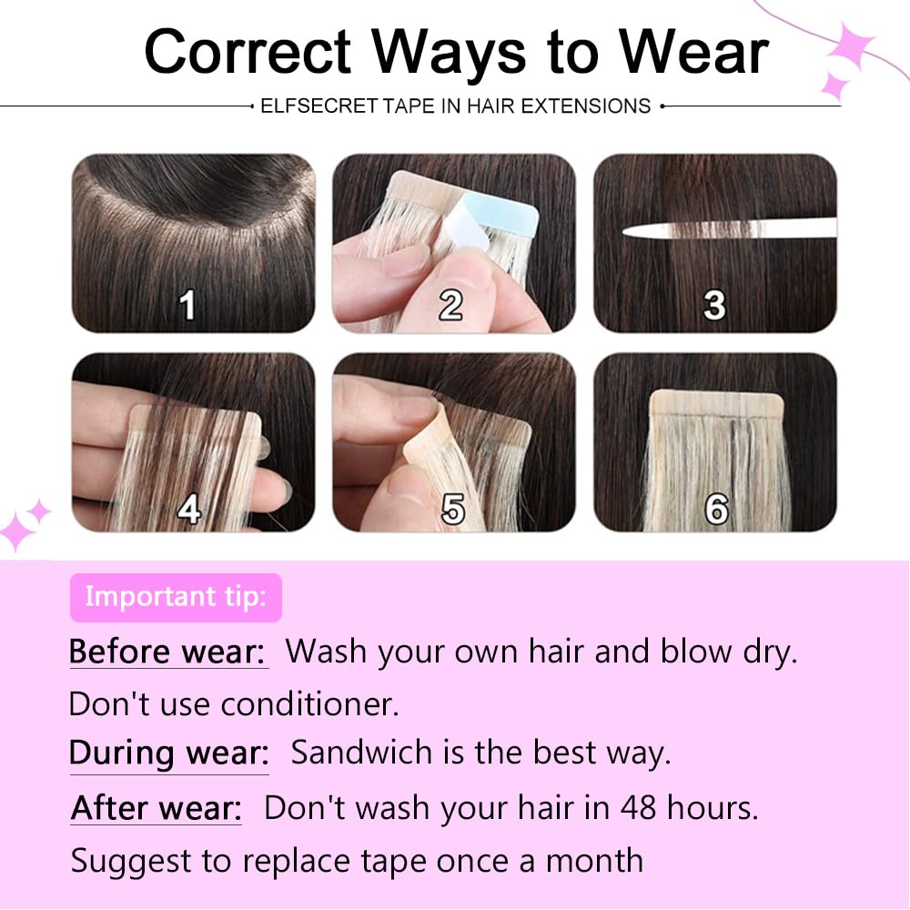 Human Hair Tape In Hair Extensions Natural Black Color Seamless Invisible PU Skin Weft Tape in 100% Real Human Hair Silky Straight Hair Extensions Soft Thick End (20 Inch, #1B Natural Black)