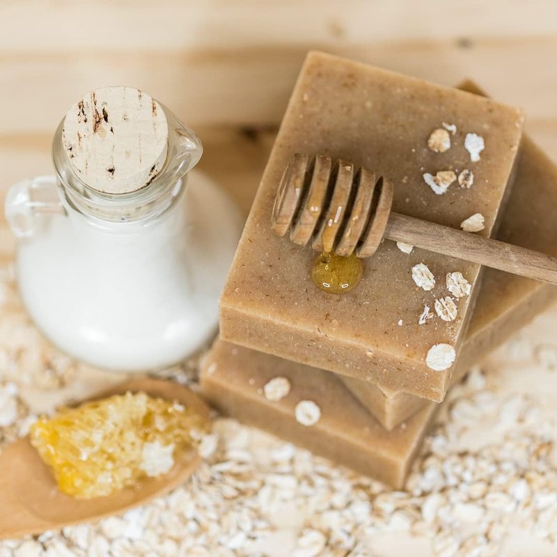Chagrin Valley Soap & Salve Oatmeal, Honey and Fresh Goat Milk Soap Bar - For Dry Skin and Itchy Skin Relief - Organic, Cleansing Milk and Honey Unscented Bar Soap For Women and Men, Large 5.6 oz 3PK