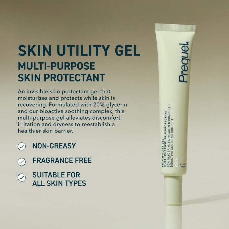 Prequel Skin Utility Gel, Moisturizing Protectant. Lightweight Multi-Purpose Face and Body Cream for Dry Skin, Hand Cream for Cracked Hands. Soothing Barrier Support with 20% Glycerin