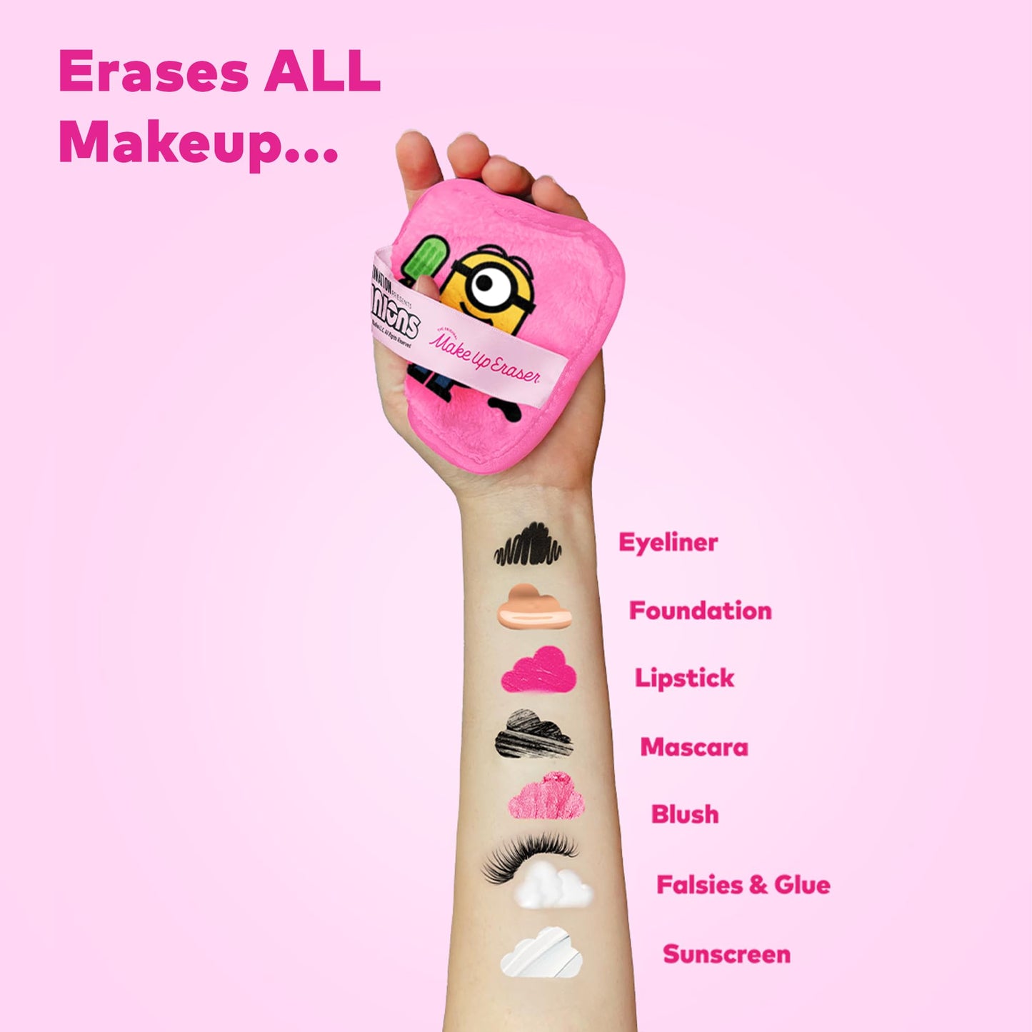The Original MakeUp Eraser 7-Day Set, Erase All Makeup With Just Water, Including Waterproof Mascara, Eyeliner, Foundation, Lipstick, Sunscreen, and More! (Minions), 7ct.