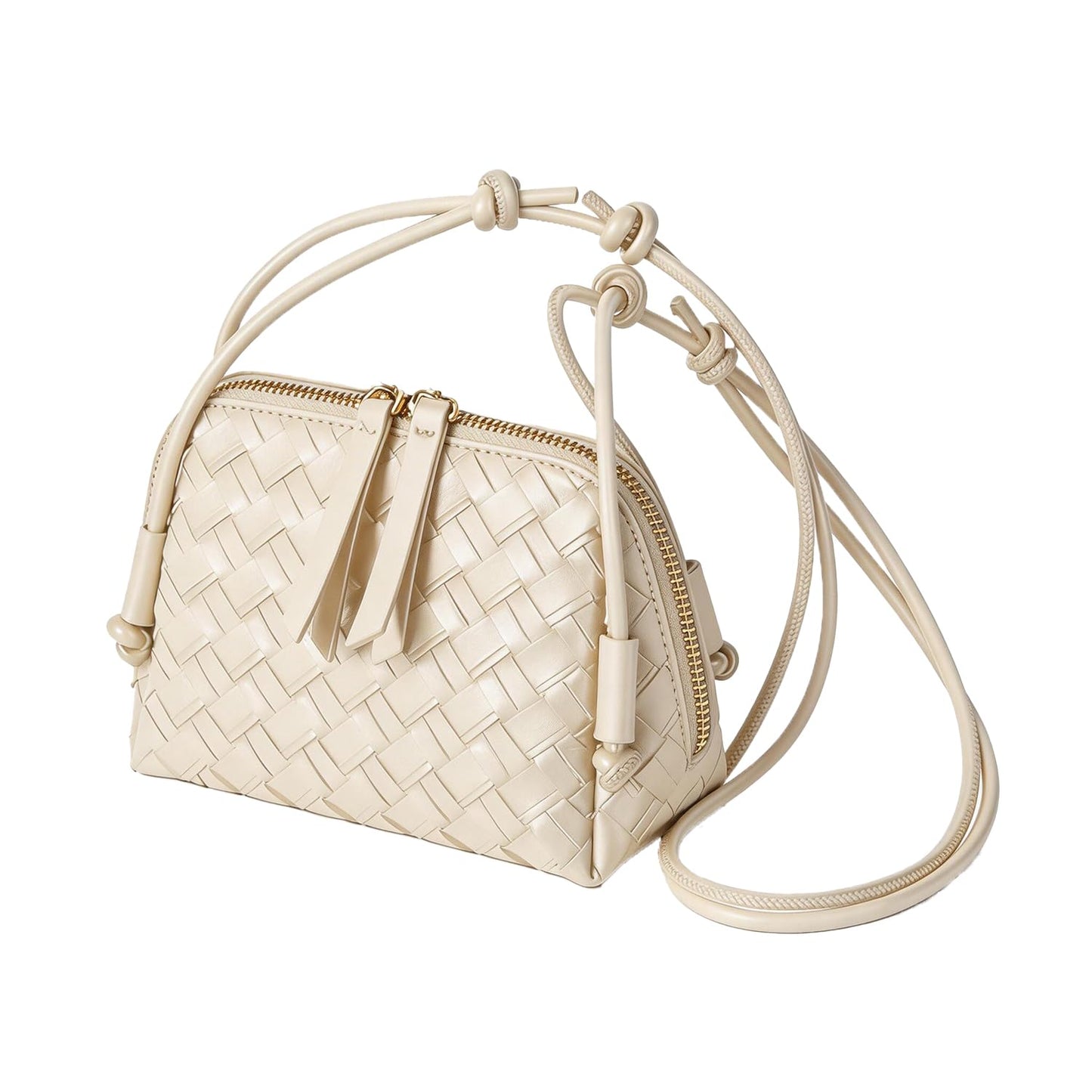 JYG Woven Crossbody Bags for Women PU Leather Handwoven Shoulder Bag Mini Satchel Purses with Adjustable Strap 2026