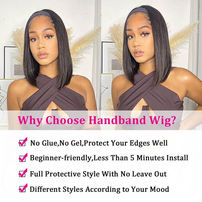 Human Hair Bob Wig - Glueless Short Straight Style for Black Women | 150% Density, 8 Inch