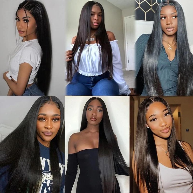 Straight Human Hair Bundles 24 Inch Straight Single Bundle #1B Natural Black Human Hair Unprocessed Native Virgin Hair 100g Total Double Weft Weave Crochet Human Hair Extensions for Women
