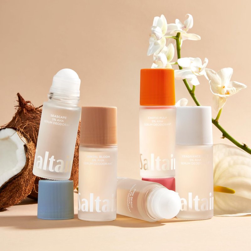 Saltair Serum Deodorant - Aluminum-Free Odor Control with 5% AHA Formula | 2-Pack, 1.7oz Roll-On