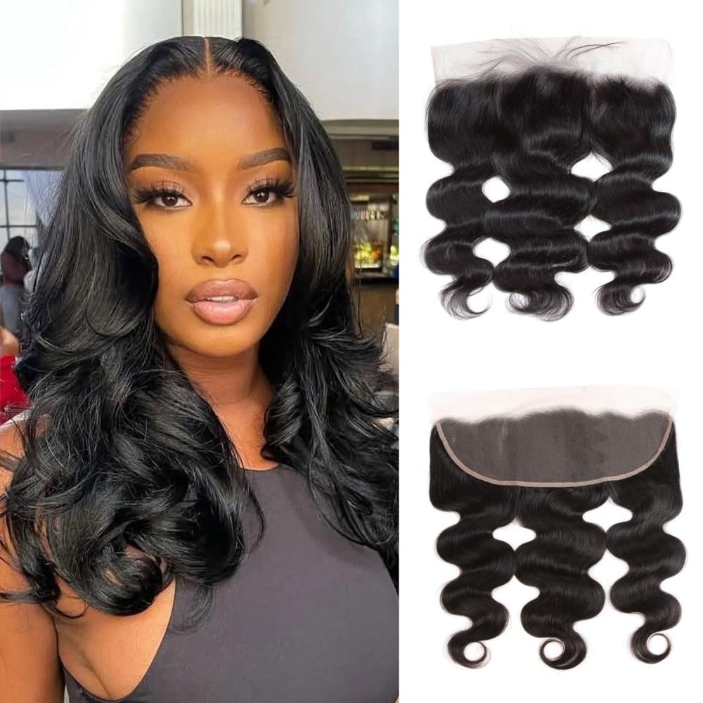 13x4 Lace Frontal Closure Body Wave Frontal Ear to Ear HD Lace Frontal Human Hair 100% Brazilian Virgin Human Hair Closure 18 Inch Frontals Hair Pieces for Women Free Part 150% Density