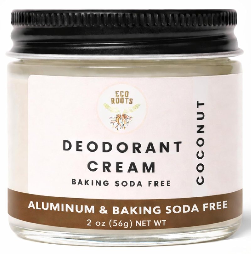 Natural Deodorant Cream for Women & Men - Organic, Aluminum-Free, Vegan | Coconut Scent, Baking Soda Free