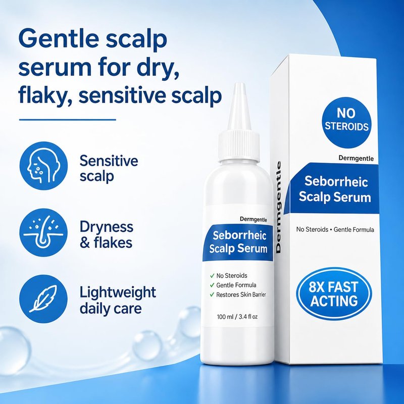 Seborrheic Scalp Serum - 8X Fast-Acting Treatment for Redness & Dermatitis | Soothing Ointment for Scalp, Face & Body - 1 Pack