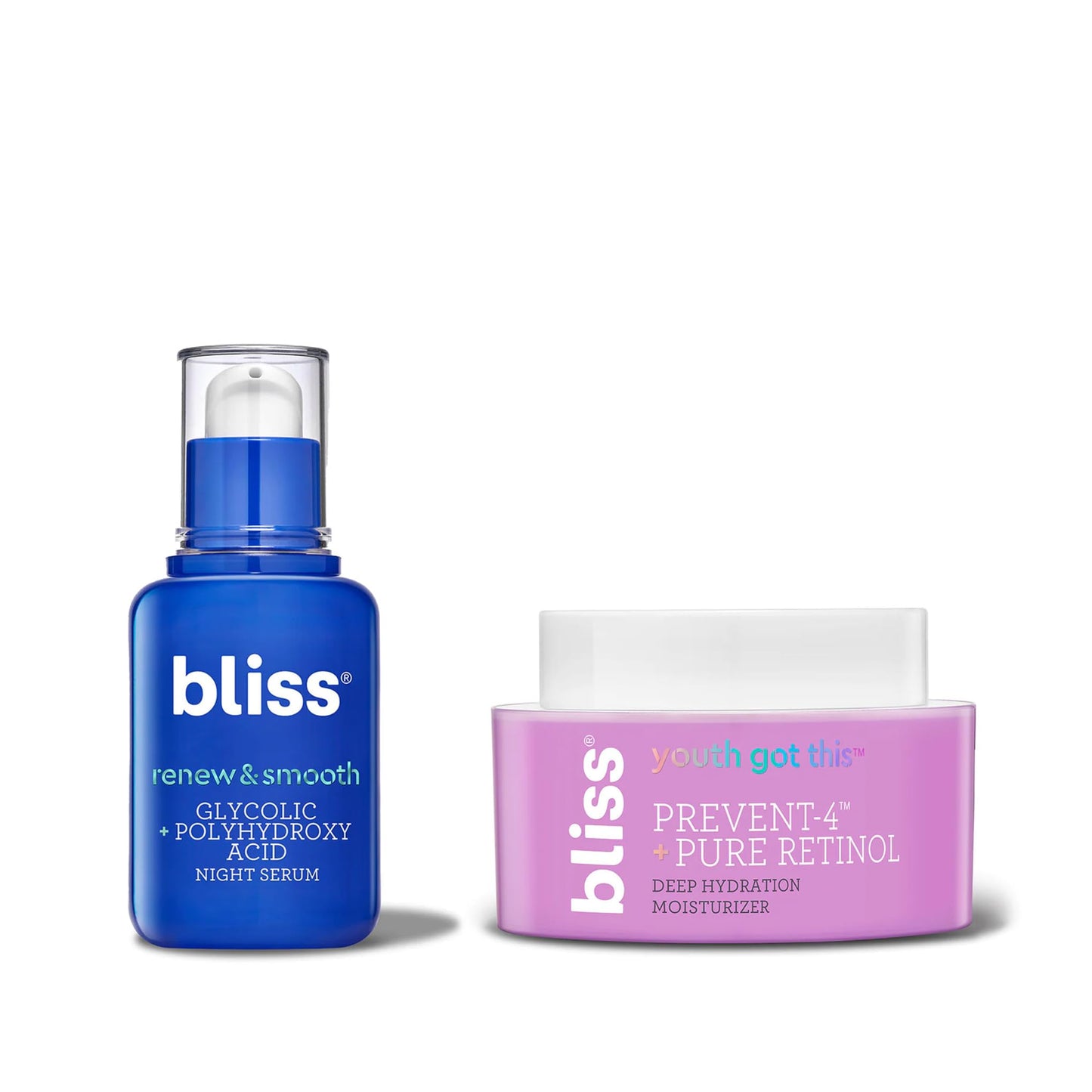 Bliss Renew & Smooth Night Serum- AHA Glycolic + Polyhydroxy Acid + Youth Got This and Pure Retinol Deep Hydration Moisturiser