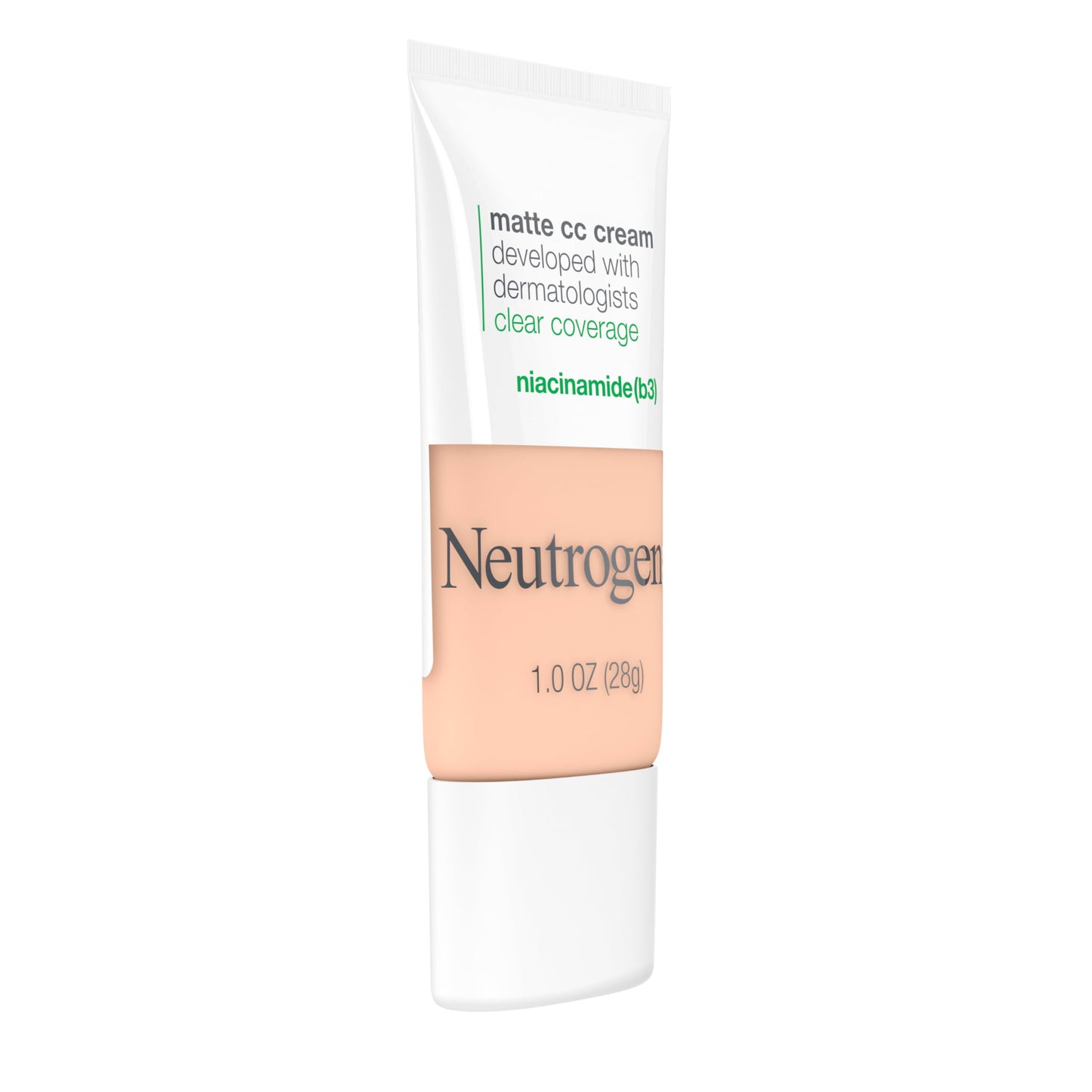 Neutrogena Clear Coverage Flawless Matte CC Cream, Full-Coverage Color Correcting Cream Face Makeup with Niacinamide (b3), Hypoallergenic, Oil Free & -Fragrance Free, Golden Ecru, 1 oz (Pack of 2)