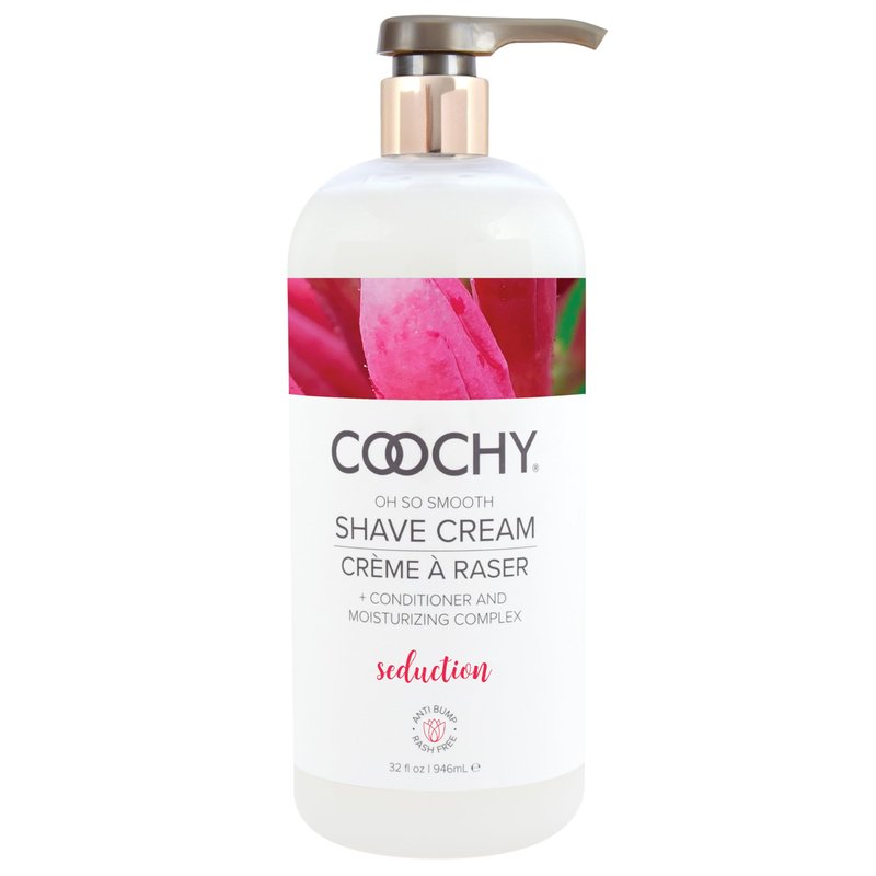 Coochy Shave Cream - Moisturizing Shave Lotion - Gentle Intimate Shaving Cream - For Bikini Area, Underarms, Legs & More - Rash-Free, Hydrating Formula - Seduction - 32 oz