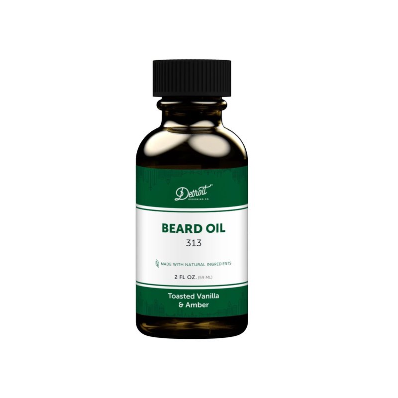 Detroit Grooming Co. Beard Oil (2oz) - Toasted Vanilla & Amber - Premium Nourishing Formula with Sweet Almond Oil & Vitamin E - Men's Beard Softener & Moisturizer - Double Size