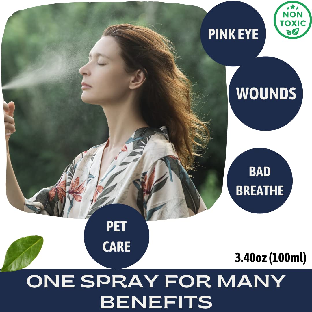 Immu-nat Reboot Colloidal Silver Refreshing Spray - 20PPM - All Skin Types - Vegan Revitalizing Mist - Cooling, Soothing & Hydrating - Faster Healing - Elegant Glass Bottle - 3.4oz