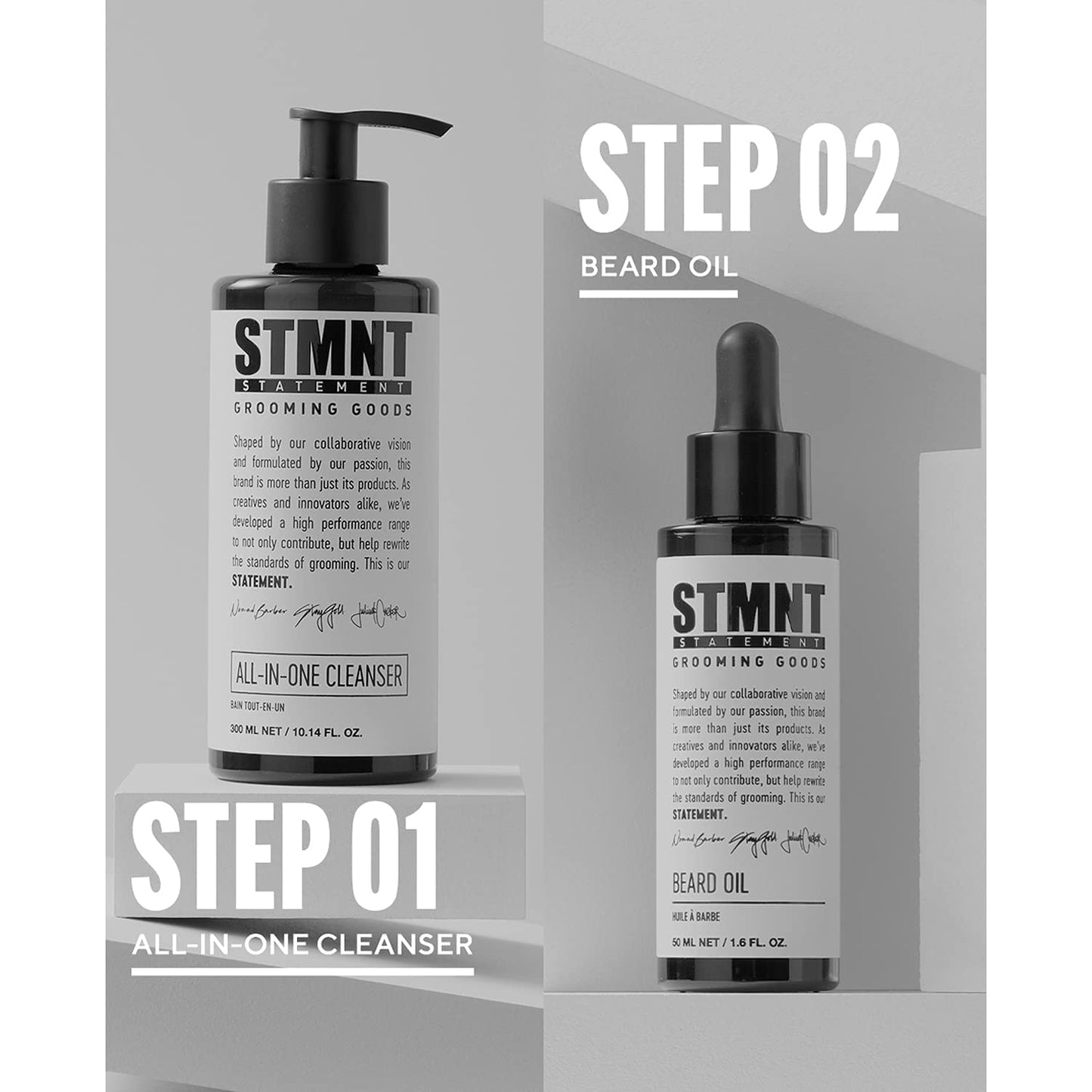 STMNT Grooming Goods All-In-One Daily Cleanser, 10.1 oz | SLS/SLES Sulfates Free | Extra Caring Formula w/Activated Charcoal & Menthol