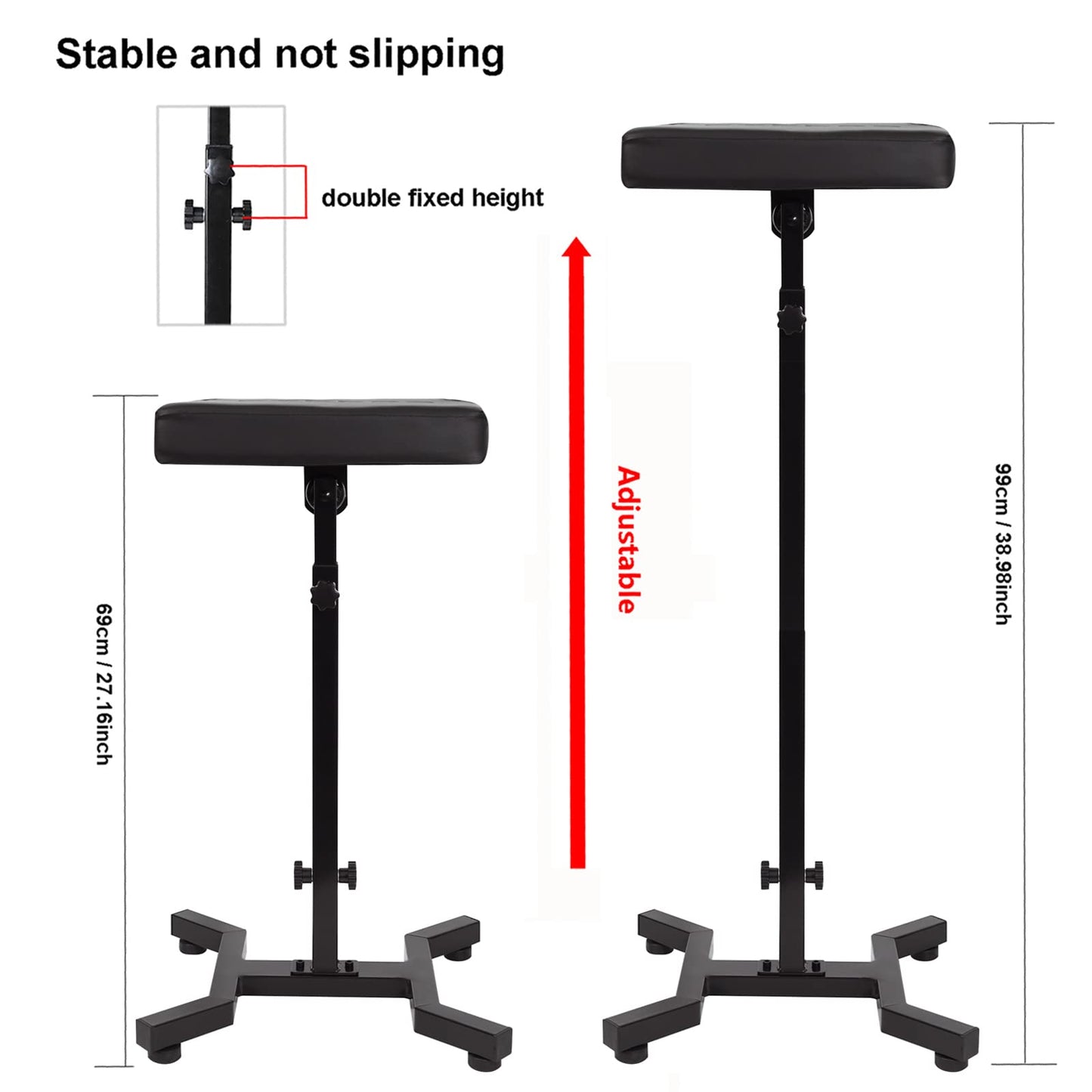 HUOXOU Tattoo Arm Rest, Tattoo Arm Rest Stand, Arm Rest Tattoo, Tattoo Armrest, Four-corner base Stability Strongly, Adjustable Height, Thicken Soft Sponge Pad, Foldable Arm Rest Tattoo for Artist