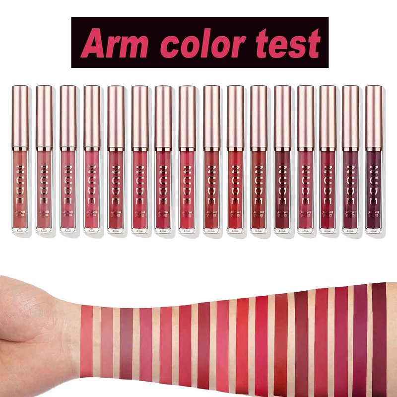 Matte Liquid Lipstick Set - Long-Lasting Velvety Lip Color | 16-Piece Nude Makeup Collection for Women
