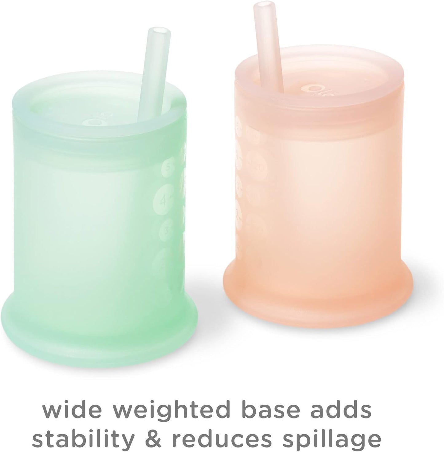 Olababy Silicone Training Cup - Straw Lid Sippy Cup for Babies 6+ Months | Mint, 5 oz