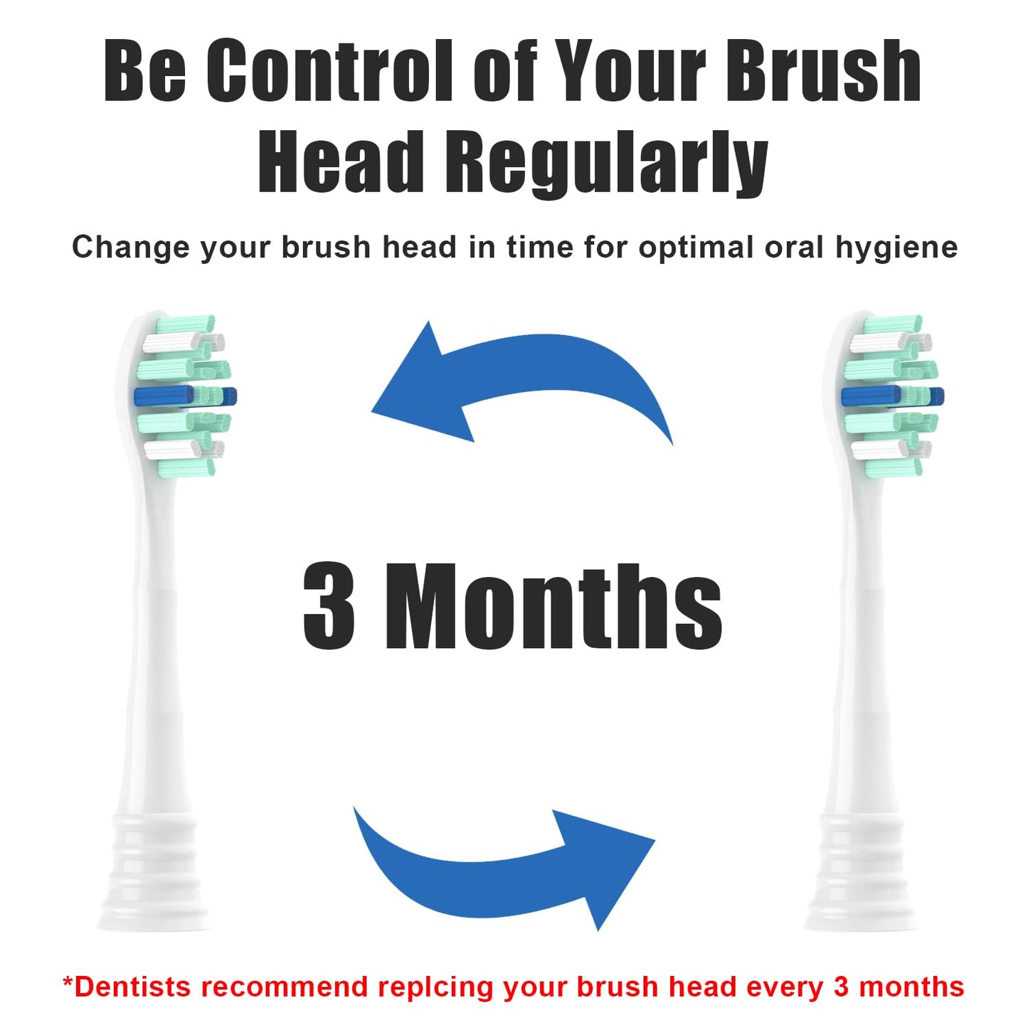 Replacement Toothbrush Heads for Philips Sonicare ProtectiveClean 4100 5100 5300 6100 Electric Toothbrushes, 8 Count