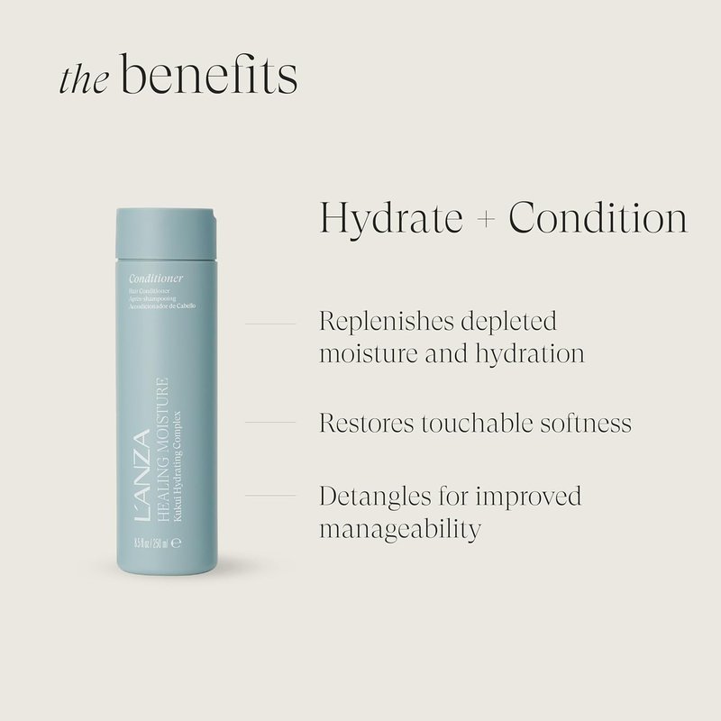L'ANZA Healing Moisture Conditioner - Deep Hydration for Dry, Damaged Hair | Frizz Control & Color Safe