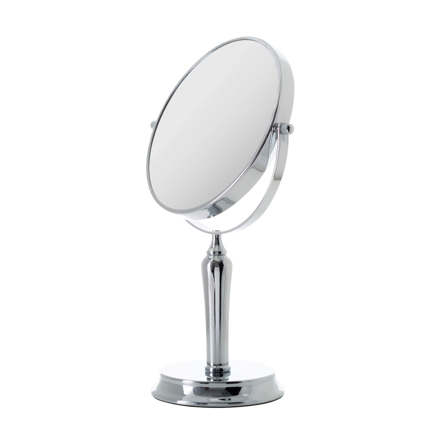 Zadro Anaheim 8.75” Round Non-Lighted Makeup Mirror 5X 1X Magnifying Makeup Mirrors Rotating Head Makeup Mirror for Desk