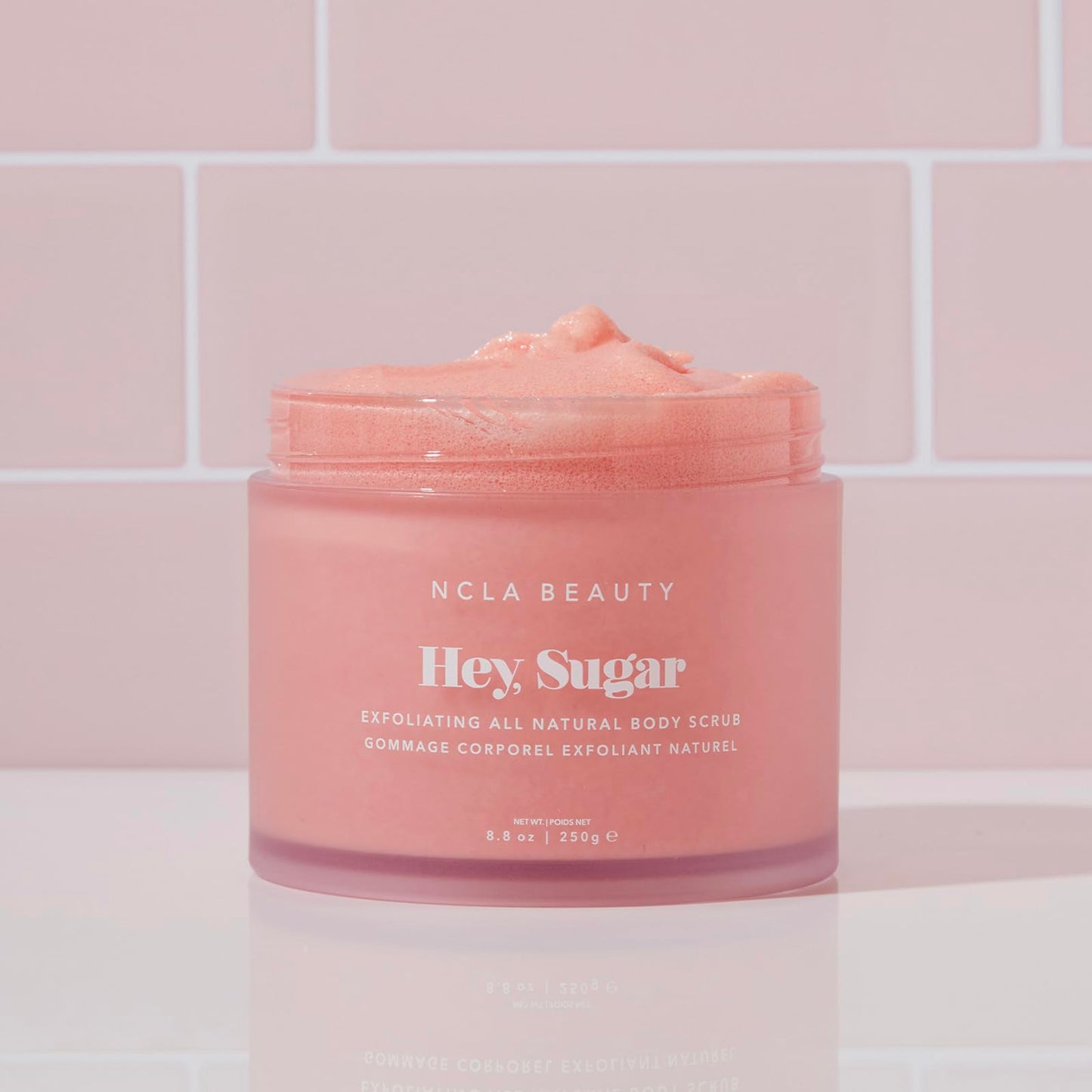 NCLA Beauty Hey Sugar All Natural Body Scrub - Moisturizing, Exfoliating Sugar Scrub - Shea, Cocoa, and Mango Butters - Pink Grapefruit - 8.8 oz